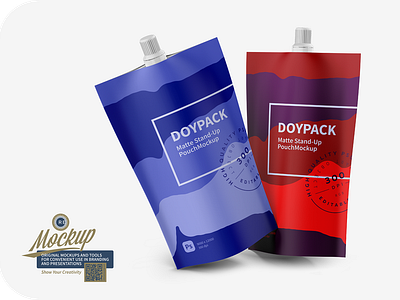 Two Matte Doy-Pack Mockup