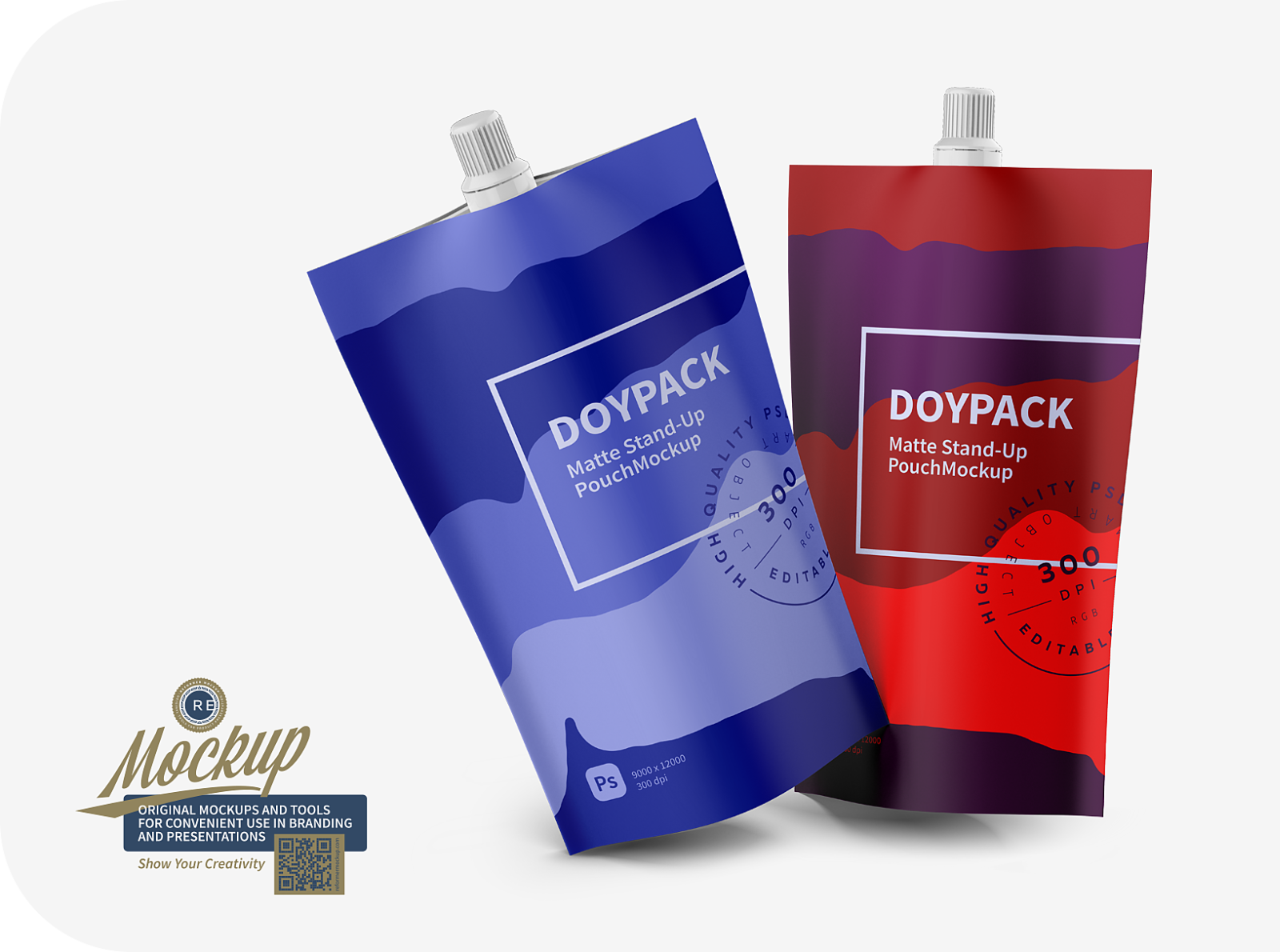 Two Matte Doy-Pack Mockup by Reformer Mockup on Dribbble