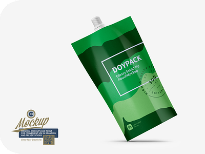 Glossy Stand-Up Pouch Mockup design food illustration logo mock-up mockup package packaging psd template