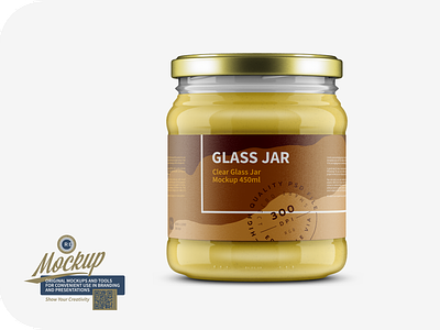 450ml Clear Glass Jar Mockup design food illustration mock-up mockup package packaging psd template