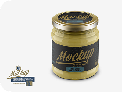 Clear Glass Jar Mockup 450ml