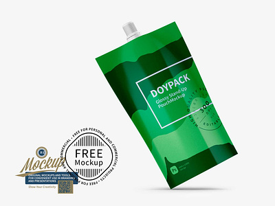 Glossy Doy-Pack Free Mockup branding coffee design food graphic design illustration logo mock up mockup mockups pack package packaging packaging mockup product psd smart object template ui vector