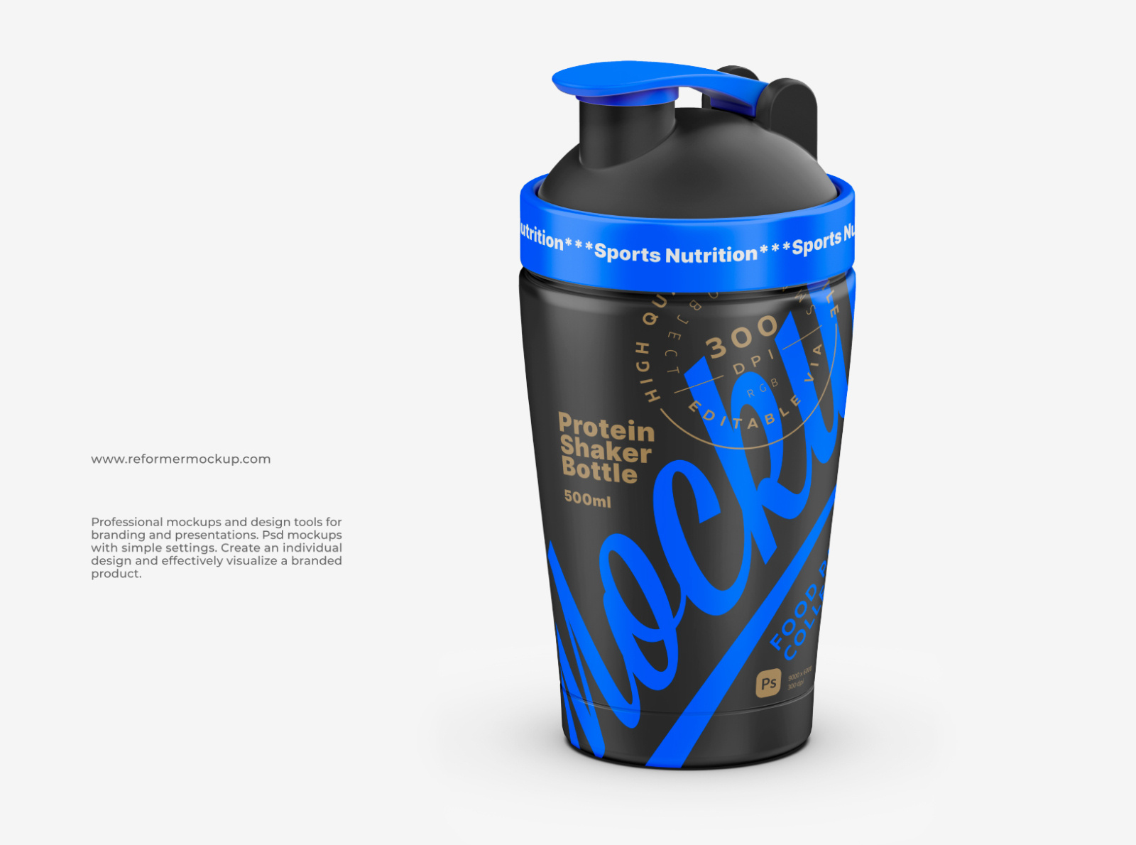 Protein Shaker Bottle Mockup HS 500ml by Reformer Mockup on Dribbble