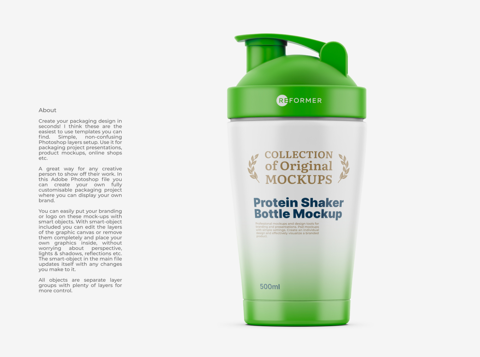 Premium PSD  Plastic coffee shaker bottle packaging mockup