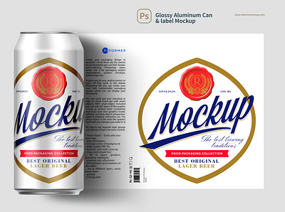 Glossy Aluminum Can & label Mockup branding coffee design food graphic design illustration logo mock up mockup mockups pack package packaging packaging mockup product psd smart object template ui vector