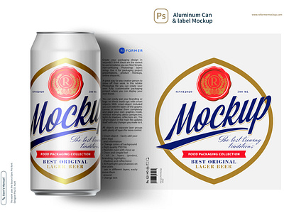 500ml Matte Aluminium Can & label Mockup