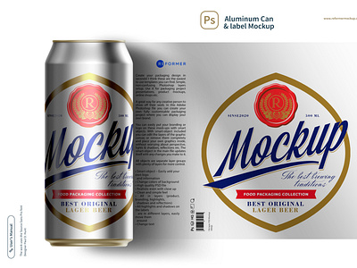 Metallic Aluminum Can & label Mockup branding coffee design food graphic design illustration logo mock up mockup mockups pack package packaging packaging mockup product psd smart object template ui vector