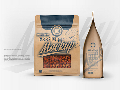 Kraft Paper Bag with Window Mockup