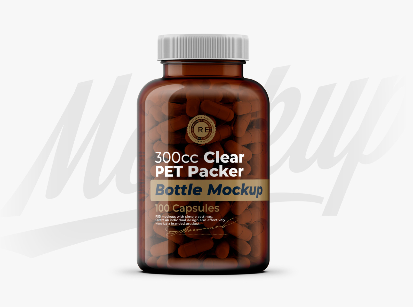 Amber Pills Bottle Mockup by Reformer Mockup on Dribbble