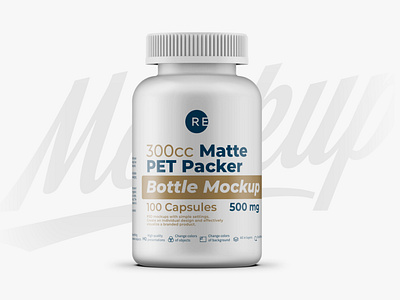 Matte Pills Bottle Mockup 300CC