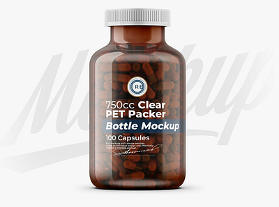 Amber Pills Bottle Mockup 750CC branding coffee design food graphic design illustration logo mock up mockup mockups pack package packaging packaging mockup product psd smart object template vector