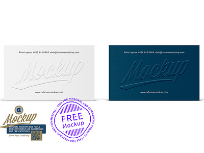 Embossed Business Card Free Mockup