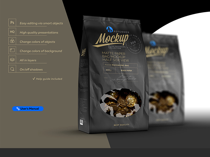 Download DribbbleBlack Paper Bag With Window Poster Mockup by ...