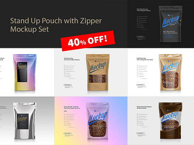 Stand Up Pouch Mockup Set / 40% OFF!