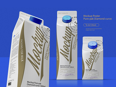 Mockup Poster Pure-pak Diamond-curve 1000ml 1l aseptic beverage packaging carton pack combibloc combiswift logo milk mock up mockup package packaging poster psd screw cap sig smart object template