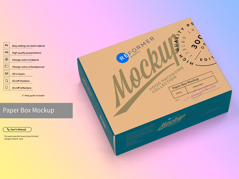 Download Paper Box Mockup Half Side View by Reformer Mockup on Dribbble