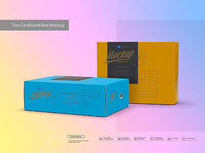 Two Cardboard Box Mockup blank box cardboard carton exclusive eye level hq isolated mock up mockup packaging photo realistic psd psd mock up reformer smart layers smart object smart objects template upright