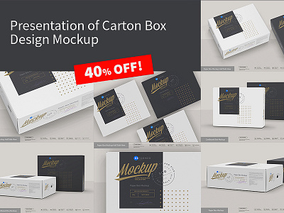 Presentation of Cartoon Box Design Mockup
