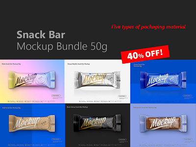 Snack Bar Mockup Bundle 50g