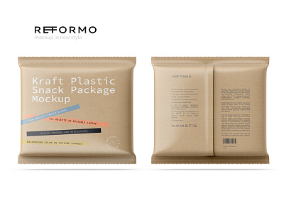 Kraft Snack Package Mockup Front & Back View