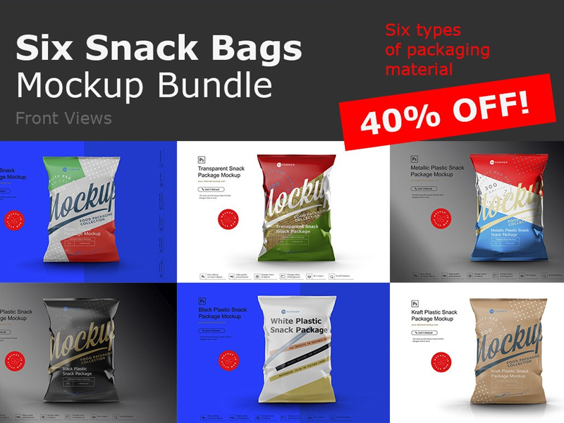 Kraft Snack Package Mockup - Front View File Mockups