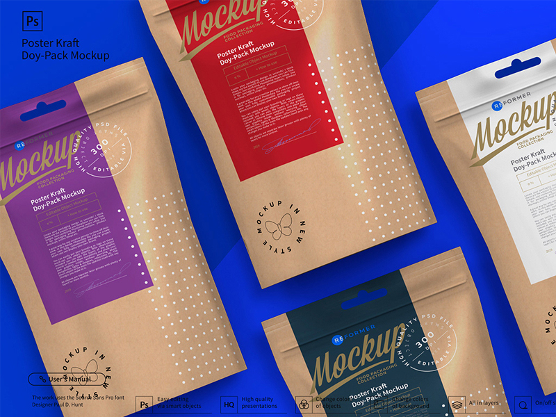 Download Poster Kraft Doy Pack Mockup By Reformer Mockup On Dribbble PSD Mockup Templates