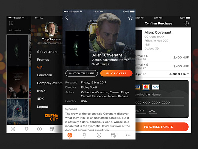 Cinema City - Movie Ticket Booking App Concept #2