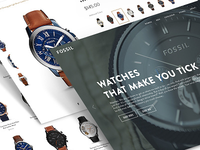 Fossil Watch Shop - Desktop Concept bag cart desktop fossil mobile product shop shopping watch webshop