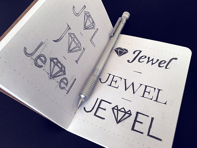 Jewel (JWL) logo exploration app icon branding draw exploring logo logo design logotype sketch