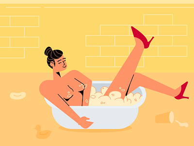 Bathroom animation bath bathtub design flat flatdesign graphic design illustration