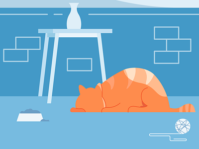 Sleeping Cat animation cat design flat flatdesign graphic design illustration pet vet