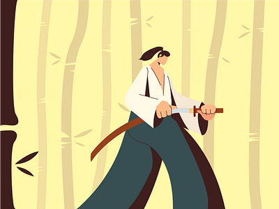 Samurai Training animation design flat flatdesign graphic design illustration katanan ronin samurai