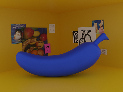 blue banana 3d design pic