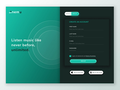 Sign up page | Daily UI 001