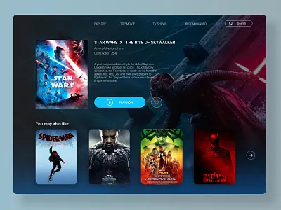 TV App UI Design - Movie, Tv Shows app appdesign graphic design netflix primevideo tv tvapp ui