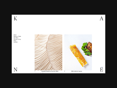 KANÉ Website animation branding design fine dining kane logo photography restaurant typogaphy ui ux webdesign website