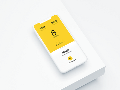 Vela App 3dprinted app boat branding design fuel speed speedometer sustainable typography ui ux white yellow