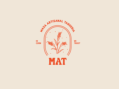 Masa Artisanal Taqueria branding corn design illustration logo masa red taqueria typography