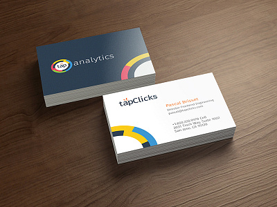 TapClicks business cards branding business cards cards dark light logo product table work