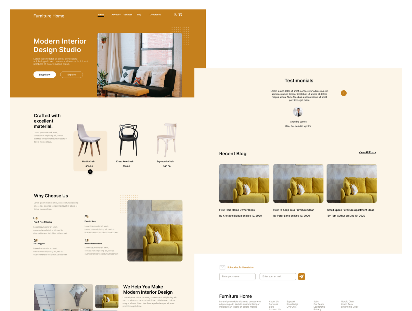 Fashion and Interior Design Website by Soalali Ronabere on Dribbble