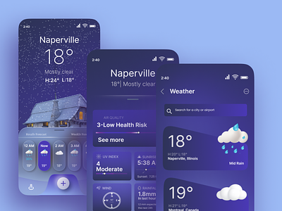 Weather Forecast Mobile App mobile app ui uiux weather app weather forecast web design