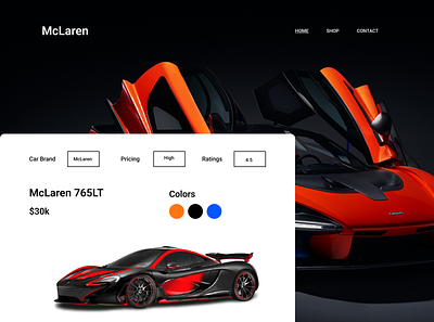 Car Home Page Design car website design design graphic design ui web design