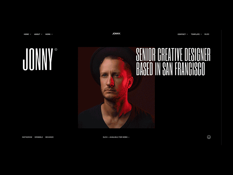 Jonny Template hero interaction marketplace portfolio template webflow