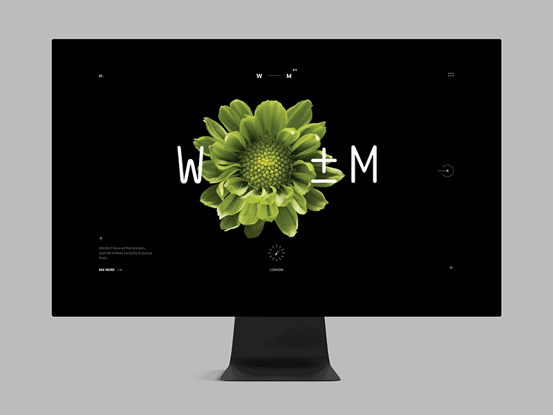 Wom Magazine dark design desktop gif hero interface principle site type webdesign