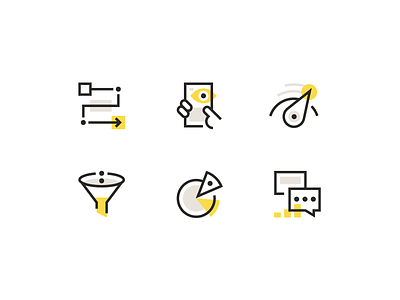 Icons app brand brand identity branding chat data funnel iconography icons illustrations lineart results service speed startup user experience
