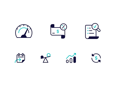Finance Icon Set brand guide brand guidelines brand identity branding finance fintech iconography icons iconset illustration