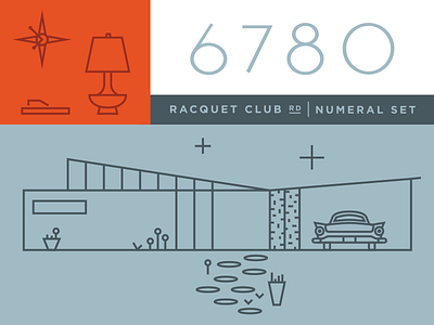 Racquet Club Numerals california font mid century modern modern numbers numerals palm springs