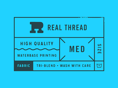 Real Thread Clothing Tag apparel clean clothing print screen printing simple tag