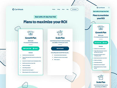 CartHook Pricing brand brand design brand designer brand identity branding icon icons illustration landing page pricing page saas shopify typography website