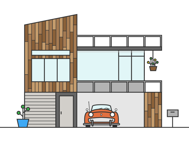 SoCal Mid Century Modern los angeles illustration plants california car triumph socal icon mid century modern modern house dwell